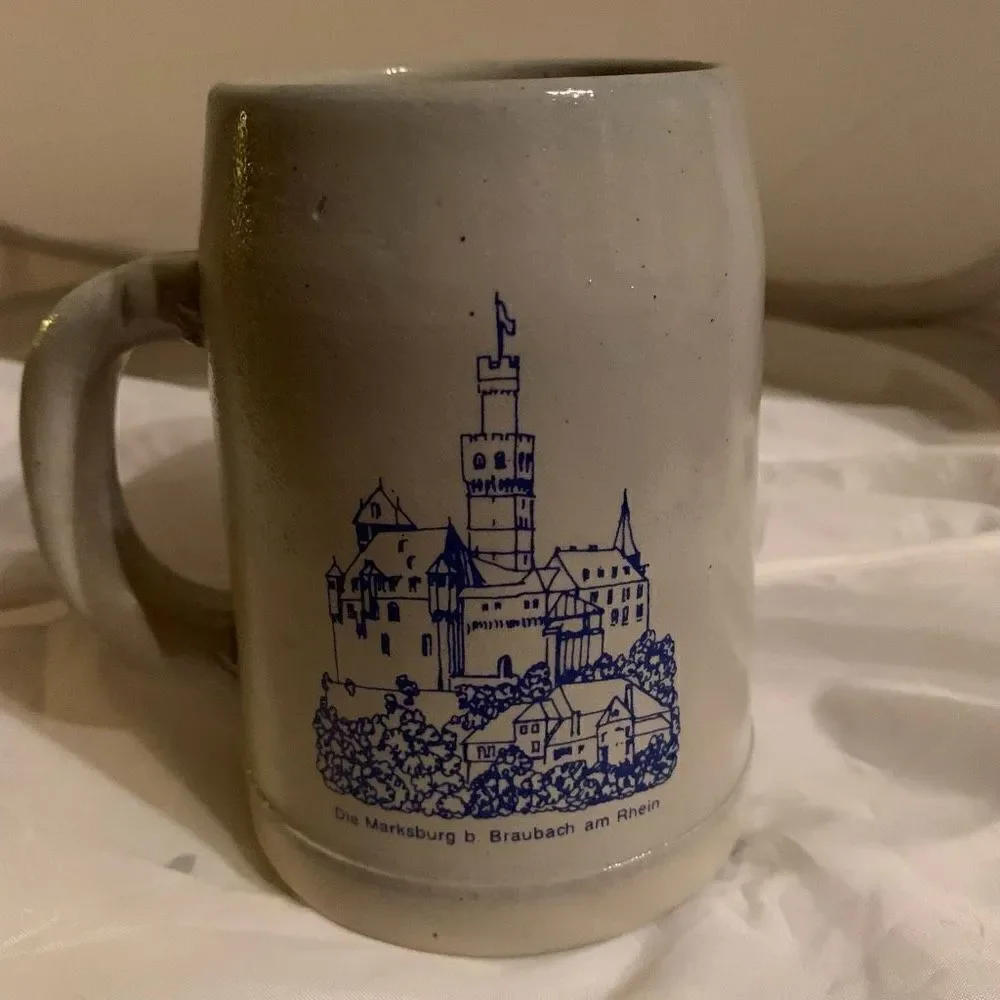 KD German Rhine Line Die Marksburg b. Braunschweig am Rhein .4 Liter Stein